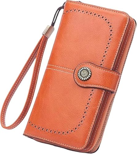 RETGJNC Stilvolle Damen-Geldbörse mit Reißverschluss, große Clutch mit Mehreren Kartenfächern, erhältlich in 9 Farben von RETGJNC