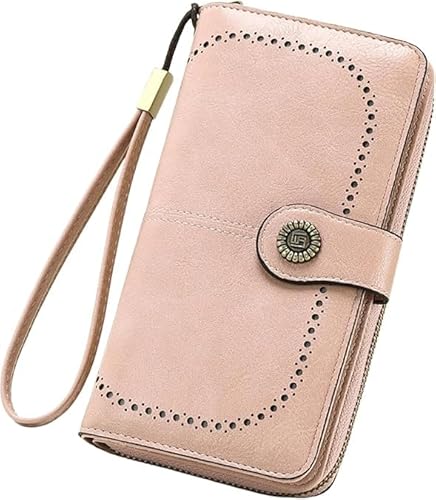 RETGJNC Stilvolle Damen-Geldbörse mit Reißverschluss, große Clutch mit Mehreren Kartenfächern, erhältlich in 9 Farben von RETGJNC