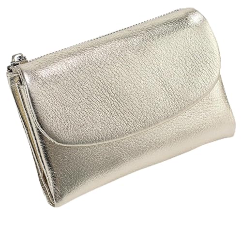 RETGJNC Unisex-Geldbörse aus genarbtem Leder, Damen-Geldbörse aus echtem Leder mit Kreditkartenhalter, Münzfach und Bargeldfach von RETGJNC