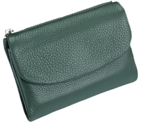 RETGJNC Unisex-Geldbörse aus genarbtem Leder, Damen-Geldbörse aus echtem Leder mit Kreditkartenhalter, Münzfach und Bargeldfach von RETGJNC