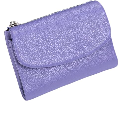 RETGJNC Unisex-Geldbörse aus genarbtem Leder, Damen-Geldbörse aus echtem Leder mit Kreditkartenhalter, Münzfach und Bargeldfach von RETGJNC