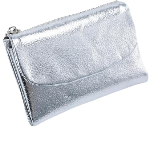 RETGJNC Unisex-Geldbörse aus genarbtem Leder, Damen-Geldbörse aus echtem Leder mit Kreditkartenhalter, Münzfach und Bargeldfach von RETGJNC