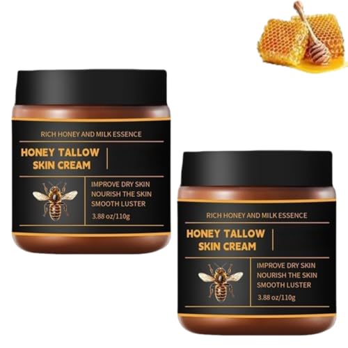 Talg-Honig-Balsam, Bio-Talgbalsam von Weidekühen (mit Rohhonig), natürliche Formel, tiefenwirksam pflegend, geeignet für trockene und empfindliche Haut von RETGJNC