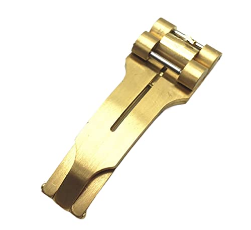 RETHPA Faltschließe,Dornschließe 16mmx8 Uhren-Zubehör-Schnalle für Rolex-Schnalle DREI-Ball-All-Steel-Faltschnalle 16mm Männer und Frauen-Zubehör (Color : Gold and Silver) von RETHPA