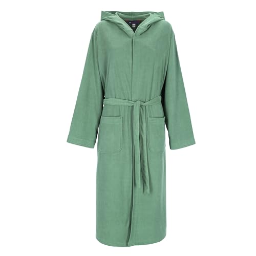 RETIEF Set Bademantel aus Mikrofaser mit Kapuze + Handtuch + Tasche für Damen und Herren, grün, S/M von RETIEF