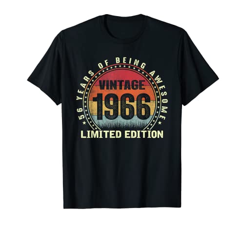 56 Jahre alt Geboren 1966 Männer Frauen Jahrgang 1966 56. Geburtstag T-Shirt von RETRO365