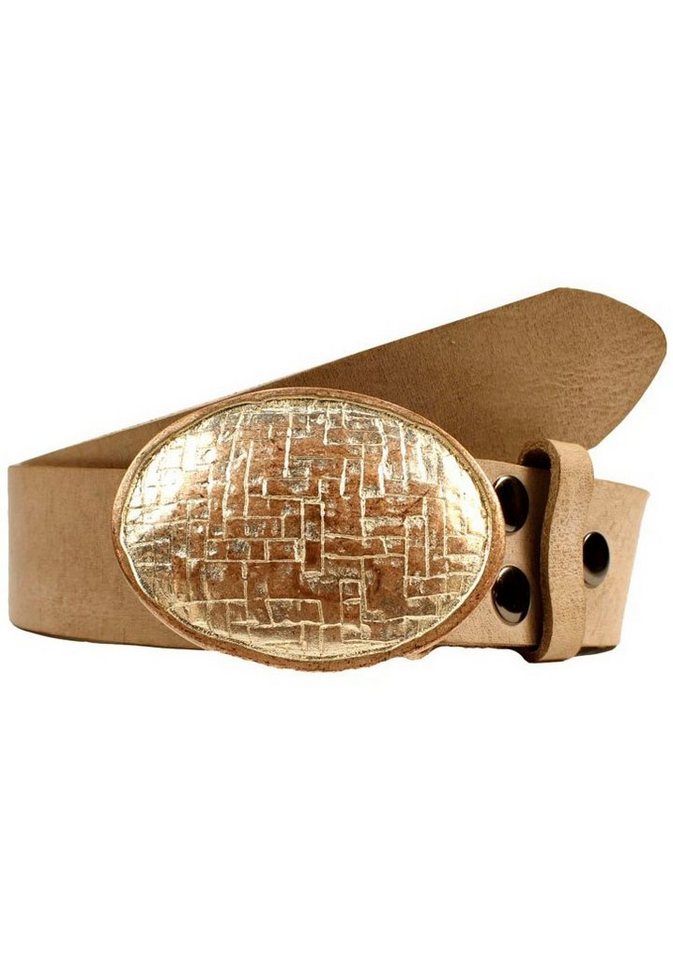 Rettungsring Gürtel Ledergürtel mit austauschbarer Schließe »Oval Gewebt Rosa« von Rettungsring Gürtel