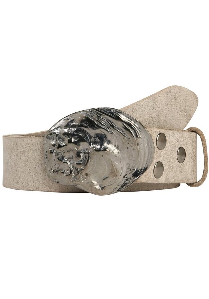 Rettungsring Gürtel Ledergürtel mit austauschbarer Schließe »Auster Muschel Schwarz« von Rettungsring Gürtel