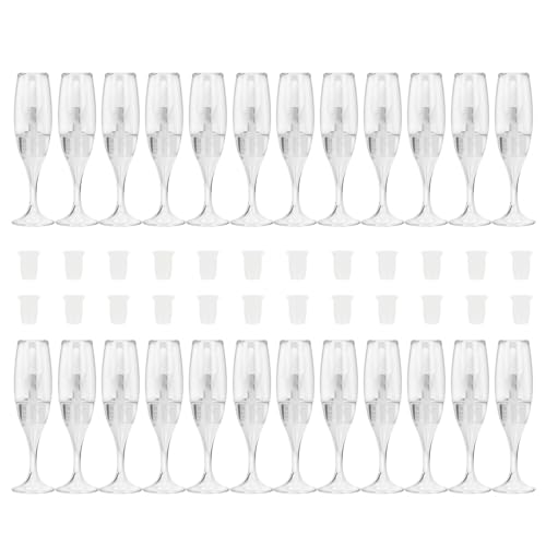 24 Stcs Weinglasform Lippenbalsamflaschen Leere Glanzbehälter Glanzrohre Glasurbehälter Für Frauen von RETUOLWAG