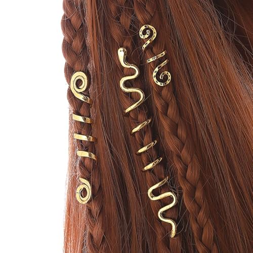3 x langlebige und drehbare Haarspange aus Metalllegierung, stilvolle Dreadlock-Haarspange zum Personalisieren von Frisuren, verstellbare Haarmanschetten von RETUOLWAG