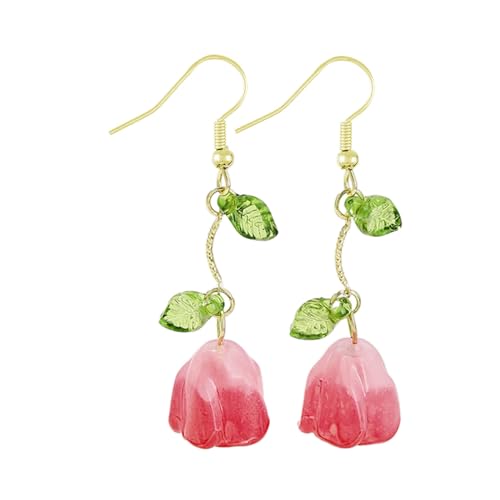 Exquisite Blumenropfen Ohrringe Leichte Tulpenblatt Bequemer Anhänger Trendy Ohrring Für Den Täglichen Charmeohrschmuck von RETUOLWAG
