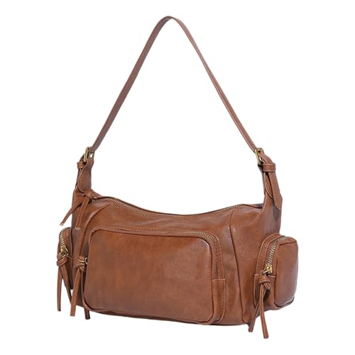 Frauen Umhängetasche Multi Pockets Achselhändler Handtasche PU Leder Messenger Einkaufsbodus Retro Crossbody Für Tägliche PU Leder Crossbod von RETUOLWAG