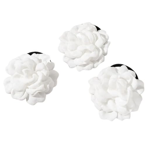 Haargummis Haarschleifen Haarspange Weiß Haarnadel Pferdeschwanzhalter Metallclips Haarschleifen für Frauen von RETUOLWAG