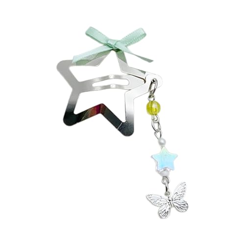 Haarspange mit Stern-Schmetterlings-Schleife, mit Fransen, Modeschmuck, Accessoire, multifunktional, Stern-Charm-Clip, Haarnadeln von RETUOLWAG