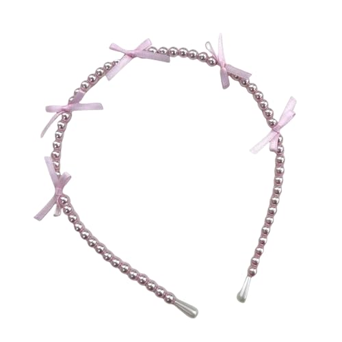 Mädchen Kopfbedeckung Kleine Schleifen Stirnband Perlen Elegant 2000er Trend Schleifen Metallic Kopfbedeckung Sweet Balletcore von RETUOLWAG