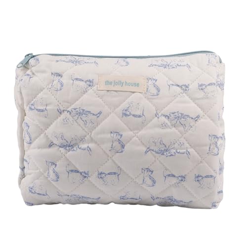 Make Up Beutel Kosmetikbeutel Große Kapazität Toilettenstaaten Gesteppte Make Up Aufbewahrung Für Frauen Heimreise Kosmetische Handtasche Toilette von RETUOLWAG