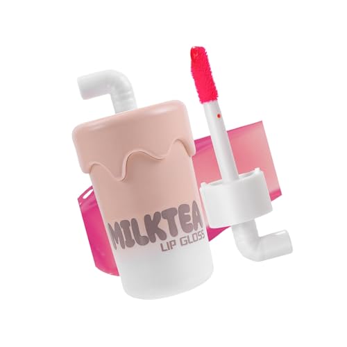 Milktea Lip Gloss 6 Farben Finish Make Up Erzeugen Schöne Lippen Feuchtigkeits Für Frauen Und Mädchen Flüssiger Lippenstift Leichte Matttöne Milktea Gloss Glaze Fleck von RETUOLWAG