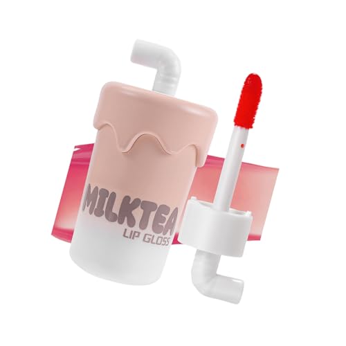 Milktea Lip Gloss 6 Farben Finish Make Up Erzeugen Schöne Lippen Feuchtigkeits Für Frauen Und Mädchen Flüssiger Lippenstift Leichte Matttöne Milktea Gloss Glaze Fleck von RETUOLWAG