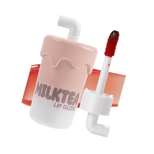 Milktea Lip Gloss 6 Farben Finish Make Up Erzeugen Schöne Lippen Feuchtigkeits Für Frauen Und Mädchen Flüssiger Lippenstift Leichte Matttöne Milktea Gloss Glaze Fleck von RETUOLWAG