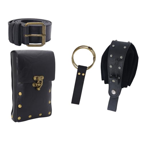 Mittelalterliche Kunstledergürtelbeutel Retro Renaissances Tragbare Gürtelbeutelmünze Geldbeutel Für LARP Halloween Cosplay Kostümzubehör von RETUOLWAG