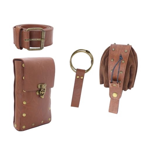 Mittelalterliche Kunstledergürtelbeutel Retro Renaissances Tragbare Gürtelbeutelmünze Geldbeutel Für LARP Halloween Cosplay Kostümzubehör von RETUOLWAG