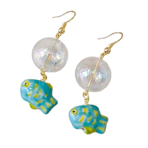 Mode Dangle Ohrringe Hoop Ohrringe Cartoon Schöne Bubble Fisch Anhänger Statement Schmuck Für Frauen Mädchen Einzigartige Dangle Statement von RETUOLWAG
