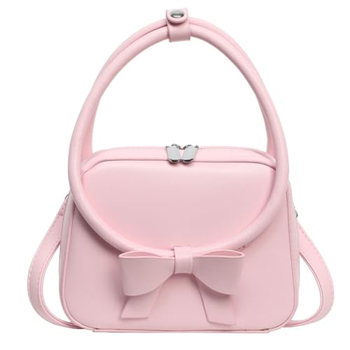 Mode Kleine Crossbody Geldbörse Handtasche Für Damen PU Leder Bowknot Solid Color Umhängetasche Mit Oberen Reißverschluss Frauen Top Handtasche von RETUOLWAG