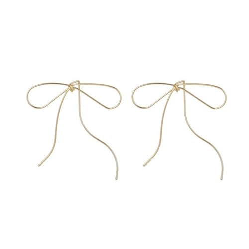 Modische Bowknot Ohrringe Vintage Long Quasten Bogen Drop Einfache Linie Ohrohrschstene Dangle Ehropp Party Schmuck Bogenknoten von RETUOLWAG
