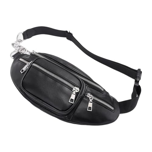Multifunktionale Gürteltasche, verstellbarer Riemen und kompakte Aufbewahrung, Schultertasche, Crossbody-Tasche für unverzichtbare Retro-Hüfttasche mit Kette von RETUOLWAG