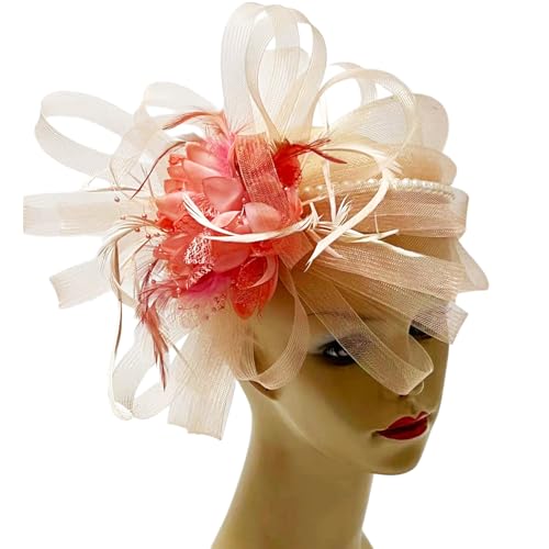 Perlen-Fascinator mit Blumen-Haarband für Partys und Bühnenauftritte, passend für alle Größen, verleiht dem Look einen Hauch von Laune von RETUOLWAG