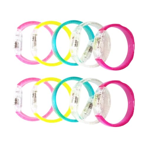RETUOLWAG 10pcs Leuchte Bubble Armbänder Bunte Frauen Armband Stylische Armreifen Für Kinder Stilvoller Schmuck Für Musikfestivals Geburtstagsfeier Geschenke von RETUOLWAG
