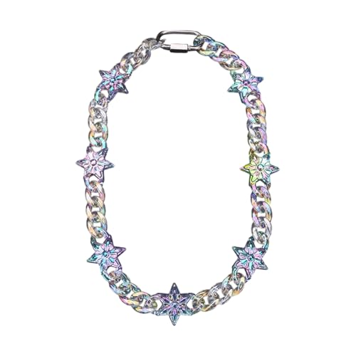 RETUOLWAG Benutzerfreundliche Acryl-Halskette, sicheres, buntes Design, buntes Halszubehör für empfindliche Haut, leichter Acryl-Schmuck, Einheitsgröße, Wie beschrieben, Wie beschrieben von RETUOLWAG