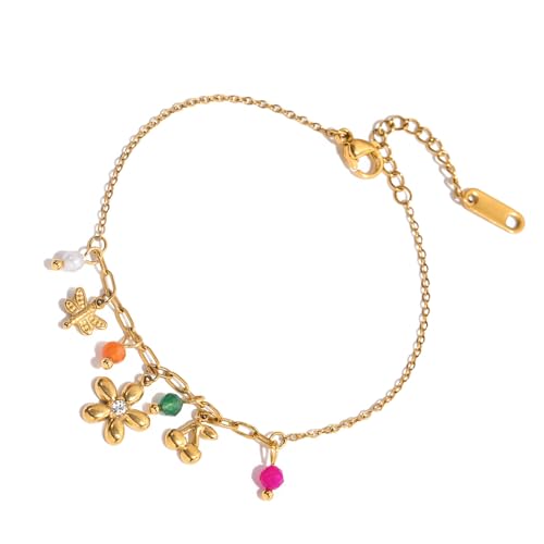 RETUOLWAG Drei Stile, florale Designs, Edelstahlkette, Schmuckzubehör, Geschenkideen, verstellbare Kette, Einheitsgröße, Wie beschrieben von RETUOLWAG