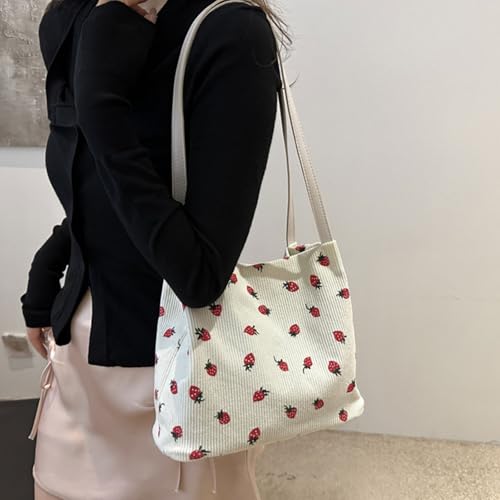 RETUOLWAG Einzigartige Cord Umhängetasche Mit Ausreichend Platz Bequeme Erdbeer Handtasche Tasche Für Den Täglichen Gebrauch Süßer Carryall Tasche RETUOLWAG Einzigartige Cord Umhängetasche Mit Ausreichend Platz Bequeme Erdbeer Handtasche Tasche Für Den Täglichen Gebrauch Süßer Carryall Tasche von RETUOLWAG