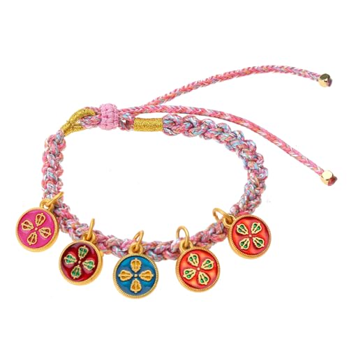 RETUOLWAG Ethnisches Handgewebtes Armband Tibetaner Thangka Handchain Peach Knots Armreifen Handgefertigt von RETUOLWAG
