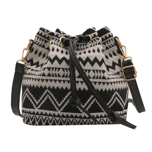 RETUOLWAG Frauen Eimer Bag Draw String Schulter Weibliche Mode Crossbody Messenger Ethnische Stile Handtasche Für Reisearbeit Frauen Ethnische Stile Schulter Mode Eimer Draw String Crossbody von RETUOLWAG