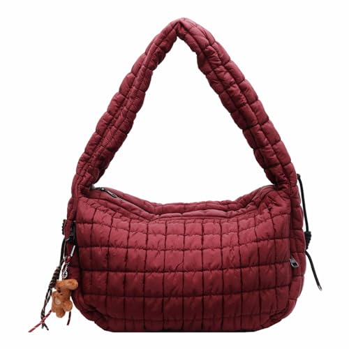 RETUOLWAG Frauen Gepolstert Crossbody Bag Leichte Gesteppte Designs Nylon Satchel Umhängetasche Zum Pendeln Und Einkaufen Weicher Gesteppter Geldbeutel von RETUOLWAG