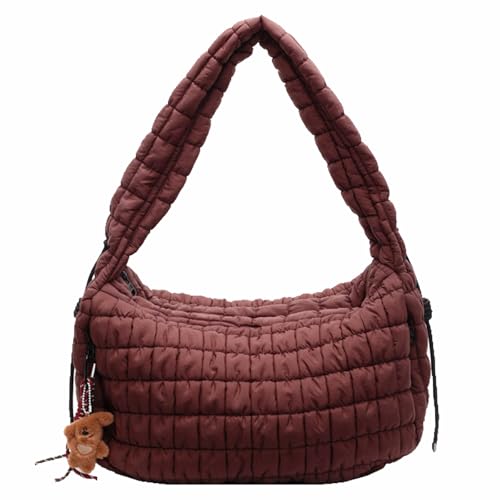 RETUOLWAG Frauen Gepolstert Crossbody Bag Leichte Gesteppte Designs Nylon Satchel Umhängetasche Zum Pendeln Und Einkaufen Weicher Gesteppter Geldbeutel von RETUOLWAG