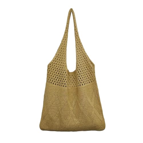 RETUOLWAG Frauen Gestrickte Umhängetasche Trend Seasides Handtasche Strandtasche Große Kapazität Sommereinkäufe Alltag Frauen Strand Große Kapazität Schulter Gestrickt Handgewebte Handtasche von RETUOLWAG