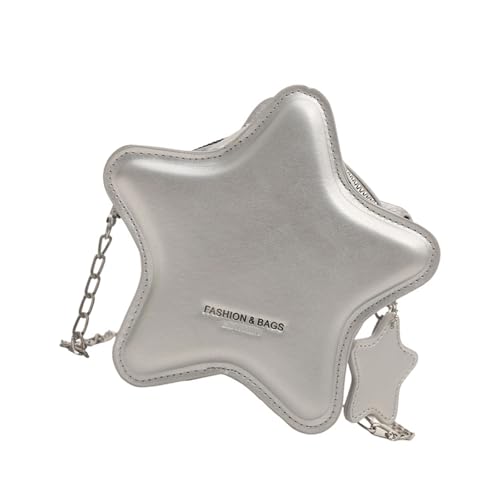 RETUOLWAG Frauen PU Leder Umhängetasche Star Form Crossbody Taschen Mit Metallkette Kleine Geldbörse Für Einkaufsbüro Und Modische Geschenktüte von RETUOLWAG