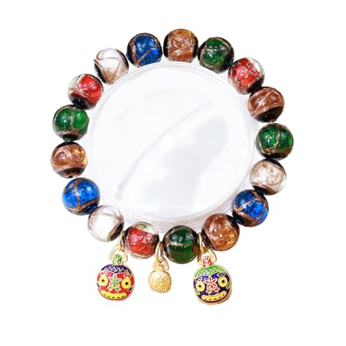RETUOLWAG Grauglas Multi Farb Perlen Chinesische Stil Vintage Gold Schlucken Ethnische Gruppenarmband Frauen Mode Accessoire Harzmaterial Armband von RETUOLWAG