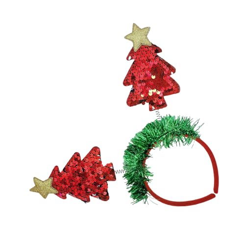 RETUOLWAG Haarband mit weihnachtlichem Thema, Festival-Requisiten, Pailletten-Baum, Haarreif, saisonale Kopfbedeckung, Urlaubsrequisiten, Weihnachtsbaum-Haarband von RETUOLWAG