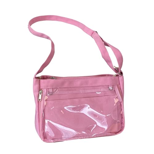 RETUOLWAG Japanisches JK Schulmädchen Itabag Große Kapazität Klarer Fenster Umhängetasche Anime Uniform Leinwand Crossbody Frauen Handtasche Große Kapazität Crossbody von RETUOLWAG