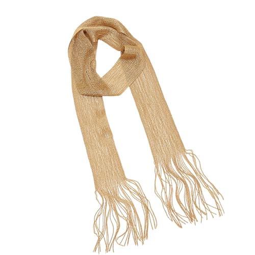 RETUOLWAG Langer Dünner Schal Mit Fransen Schimmernder Nackenschal Schmal Für Frauen Formelle Dinnerparty Krawis Accessoire Atmungsaktiv von RETUOLWAG