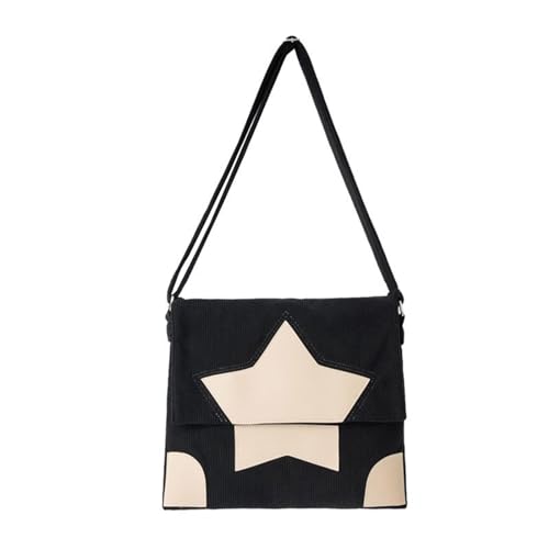 RETUOLWAG Mode Cord Handtasche Mit Auffälligen Sternmuster Crossbody Tasche Für Schulreisen Und Einkaufsschultasche Geeignet von RETUOLWAG