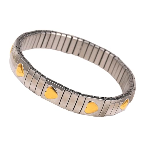RETUOLWAG Modisches Armband mit Verzierung, robustes Edelstahl, elegantes elastisches Armband für den täglichen Gebrauch RETUOLWAG Modisches Armband mit Verzierung, robustes Edelstahl, elegantes elastisches Armband für den täglichen Gebrauch von RETUOLWAG