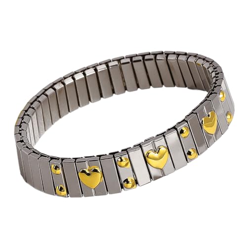 RETUOLWAG Modisches Armband mit Verzierung, robustes Edelstahl, elegantes elastisches Armband für den täglichen Gebrauch RETUOLWAG Modisches Armband mit Verzierung, robustes Edelstahl, elegantes elastisches Armband für den täglichen Gebrauch von RETUOLWAG