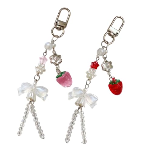 RETUOLWAG Pack Von 2 Telefon Charme Anhänger Fashion Bag Accessoire Kette Perlen Schmuck Für Frauen Und Mädchen Mobiles Accessoire Vorhanden von RETUOLWAG