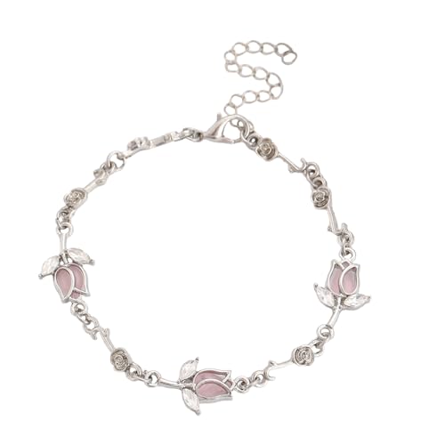 RETUOLWAG Sprudelnde Kristallblume Handgelenk Schmuck Verstellbares Blütenarmband Mit Auffälligen Kristallen Für Modeliebhaber Mode Accessoire von RETUOLWAG