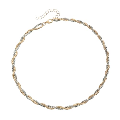 RETUOLWAG Stilvolle Halskette mit funkelnden Glaskristallen, verstellbare gedrehte Kette für legere oder formelle Veranstaltungen, Glaskristall-Legierung, Einheitsgröße, Wie beschrieben, Wie von RETUOLWAG